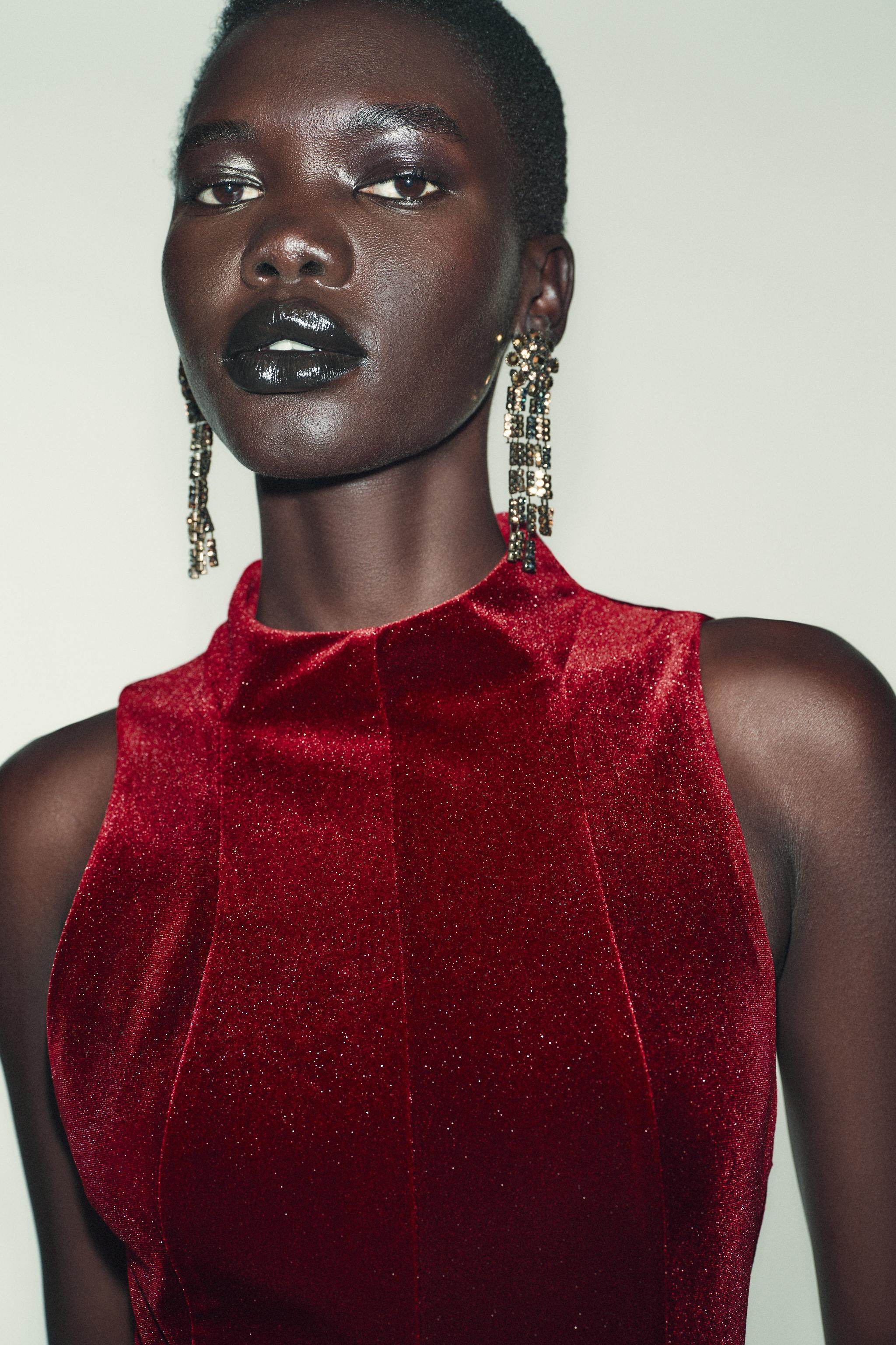 VELVET MIDI DRESS | Zara UK