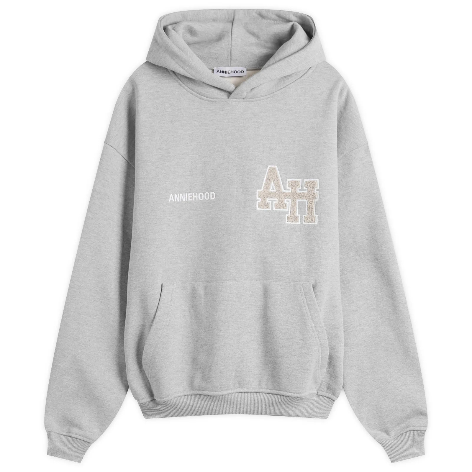 ANNIE HOOD Men's College Hoodie in Grey/Grey, Size Medium | END. Clothing