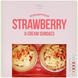 M&S Strawberry & Clotted Cream Sundaes | Ocado | Ocado