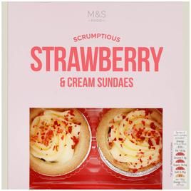 M&S Strawberry & Clotted Cream Sundaes | Ocado | Ocado