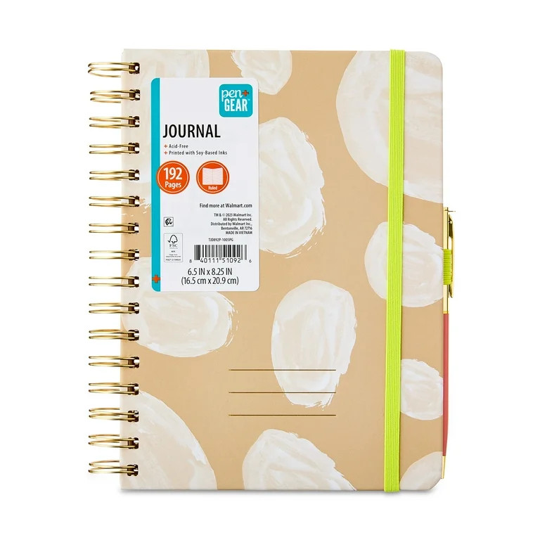 Pen + Gear Twin Wire Bound Journal - Khaki, 6" x 8.25" x 1", 192 Lined Pages, Paper Hard Cover, P... | Walmart (US)