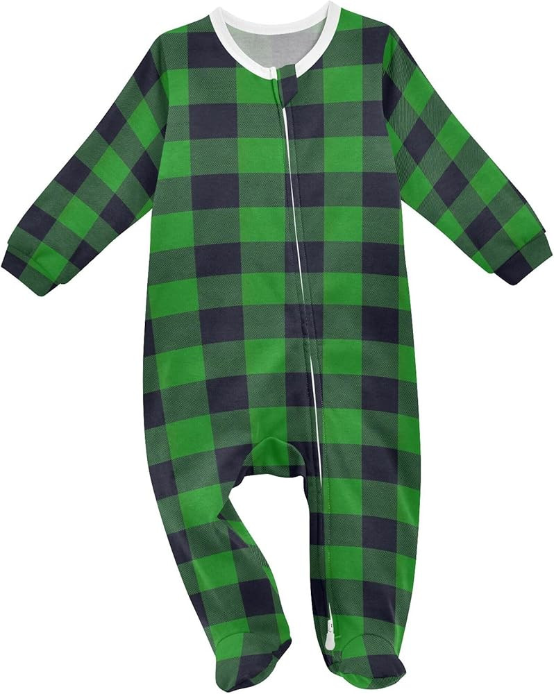 Red Black Gingham Buffalo Plaid Baby Boys Sleep Play Footies Cotton Girls Romper Jumpsuit Sleeper... | Amazon (US)