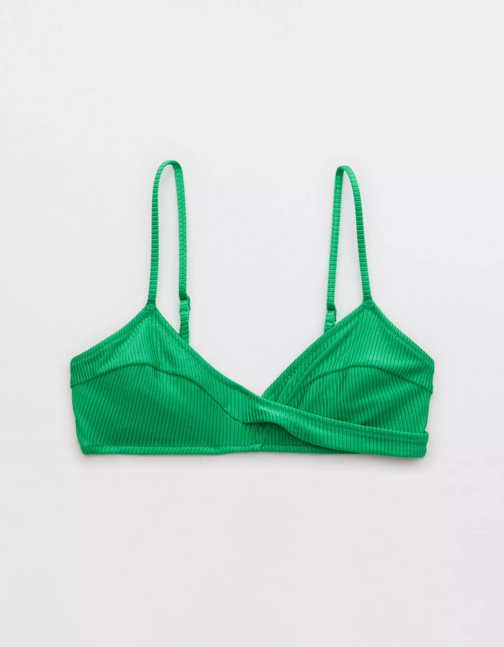 Aerie Shine Rib Twist Scoop Bikini Top | Aerie