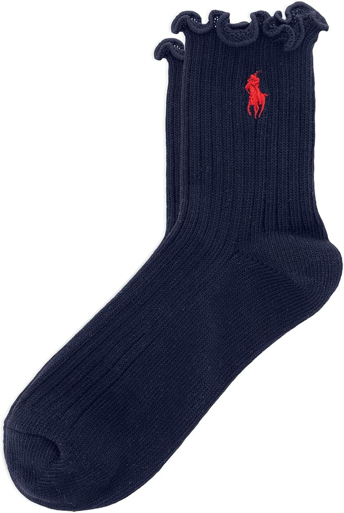 POLO RALPH LAUREN womens Lettuce Edge Ankle Socks - 1 Pair Pack - Sustainable Cotton Comfort | Amazon (US)