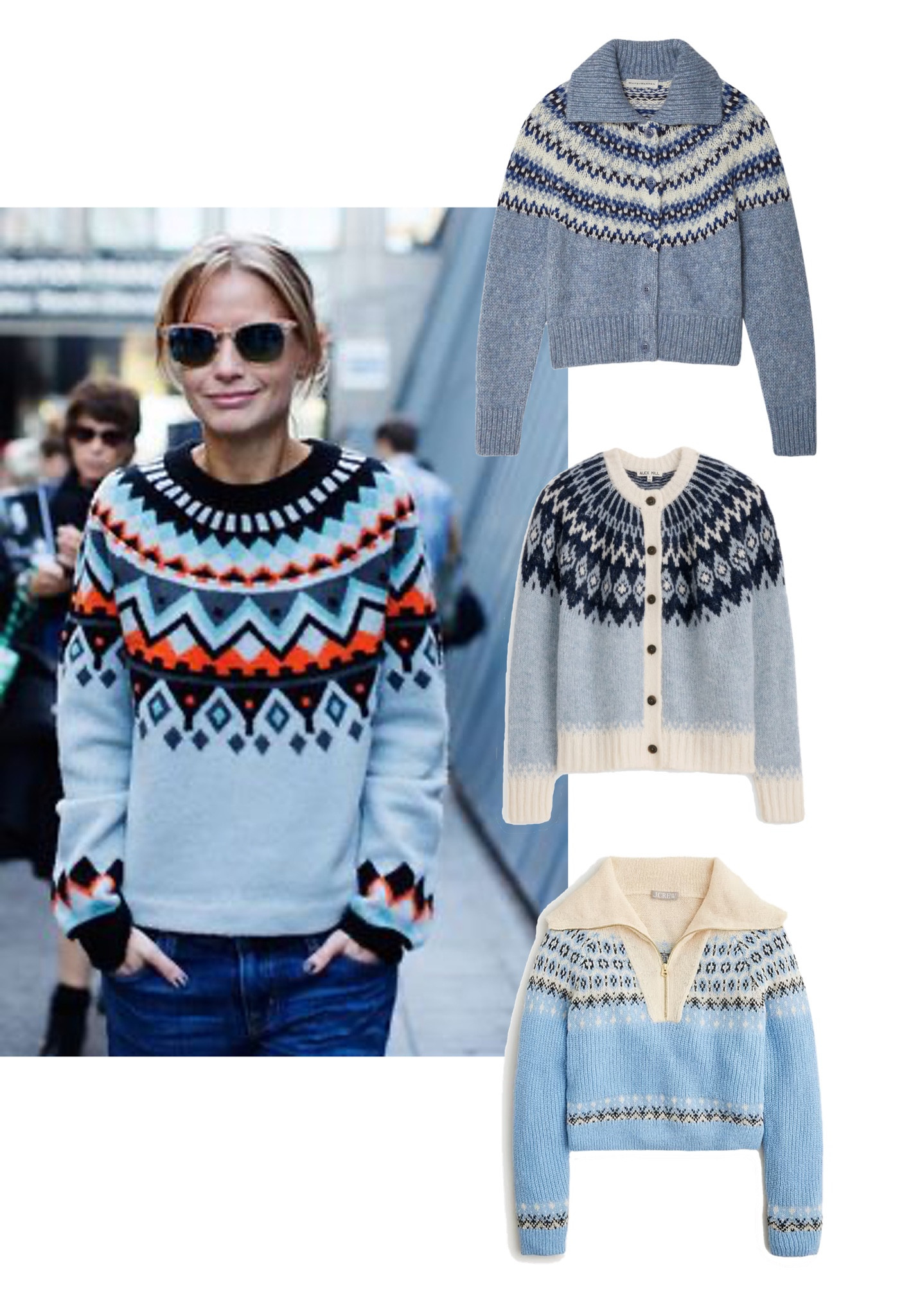 Glacial blue trend - how to get the fair isle look at multiple price points 

#LTKSeasonal #LTKfindsunder100 #LTKstyletip