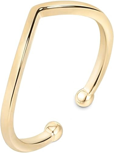 PAVOI 14K Gold Plated Cute Dainty Rings for Women | Pointer Chevron Rings | Amazon (US)