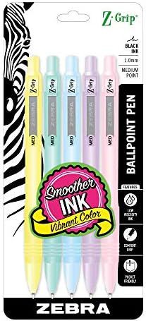Zebra Pen Z-Grip Pastel Retractable Ballpoint Pen, Assorted Color Barrel, Medium Point, 1.0mm, Bl... | Amazon (US)
