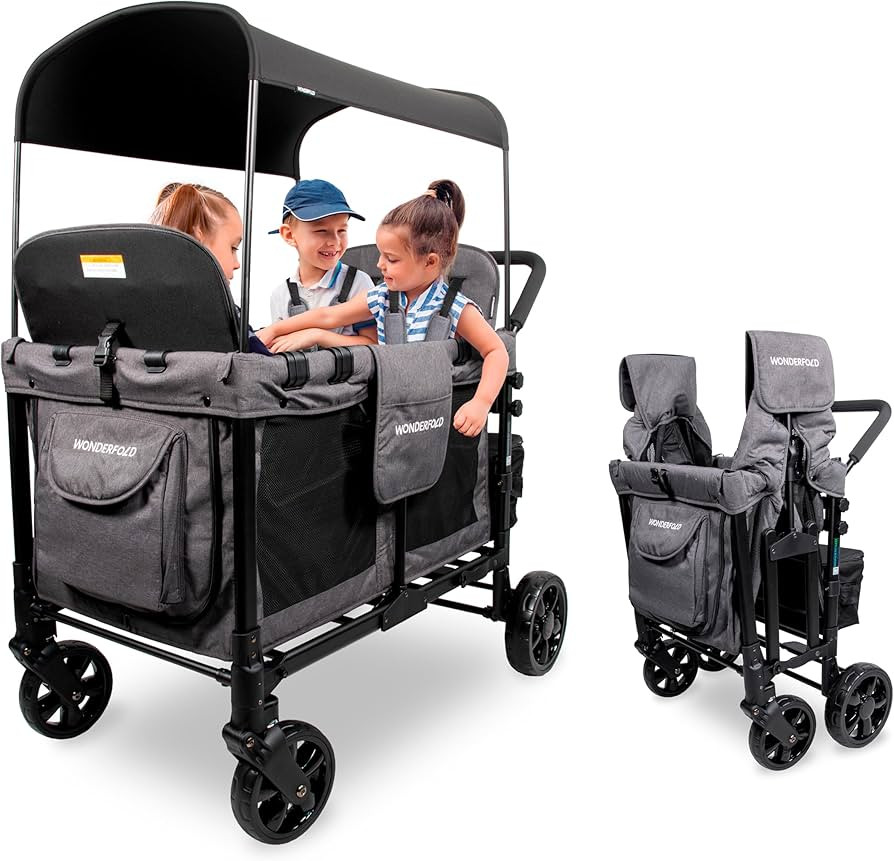 WONDERFOLD W4 Original Stroller Wagon (4 Seater) - Collapsible Wagon Stroller with Seats with 5-P... | Amazon (US)