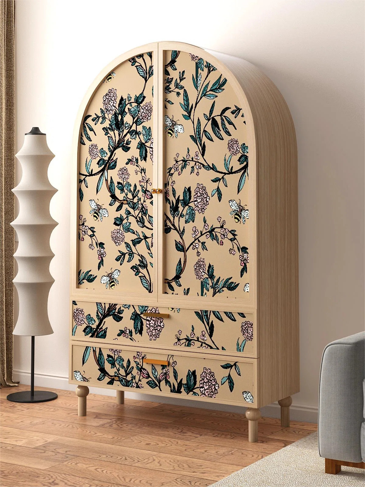French Retro Light Luxury Storage Wardrobe | Wayfair North America