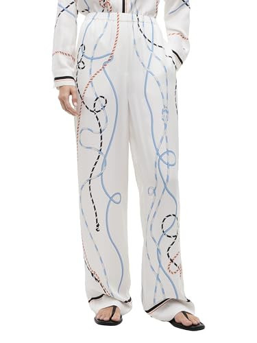 Tommy Hilfiger Women's Straight Twill Printed Pant, Placed Multi Color Rope 32 | Amazon (US)