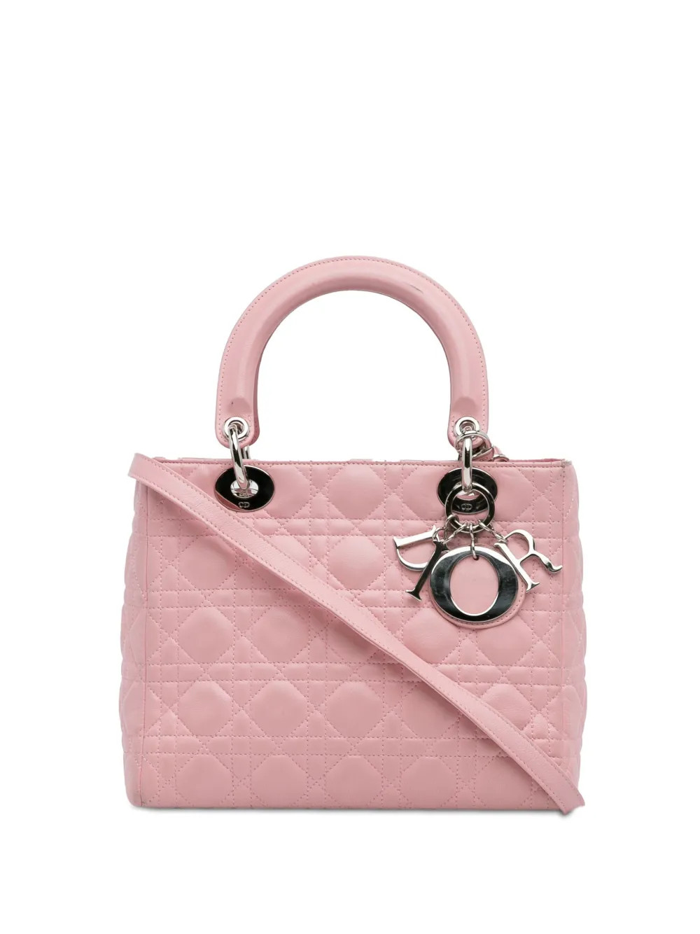 2004 Pre-Owned Dior Medium Lambskin Cannage Lady Satchel | Farfetch Global