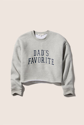 FAVORITE DAUGHTER Women's The Cropped Dads Favorite Sweatshirt, Size Medium, Grey | Evereve