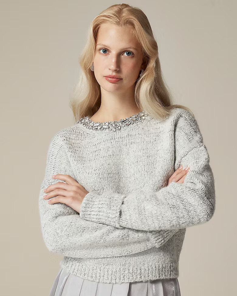 Embellished pullover sweater | J. Crew US