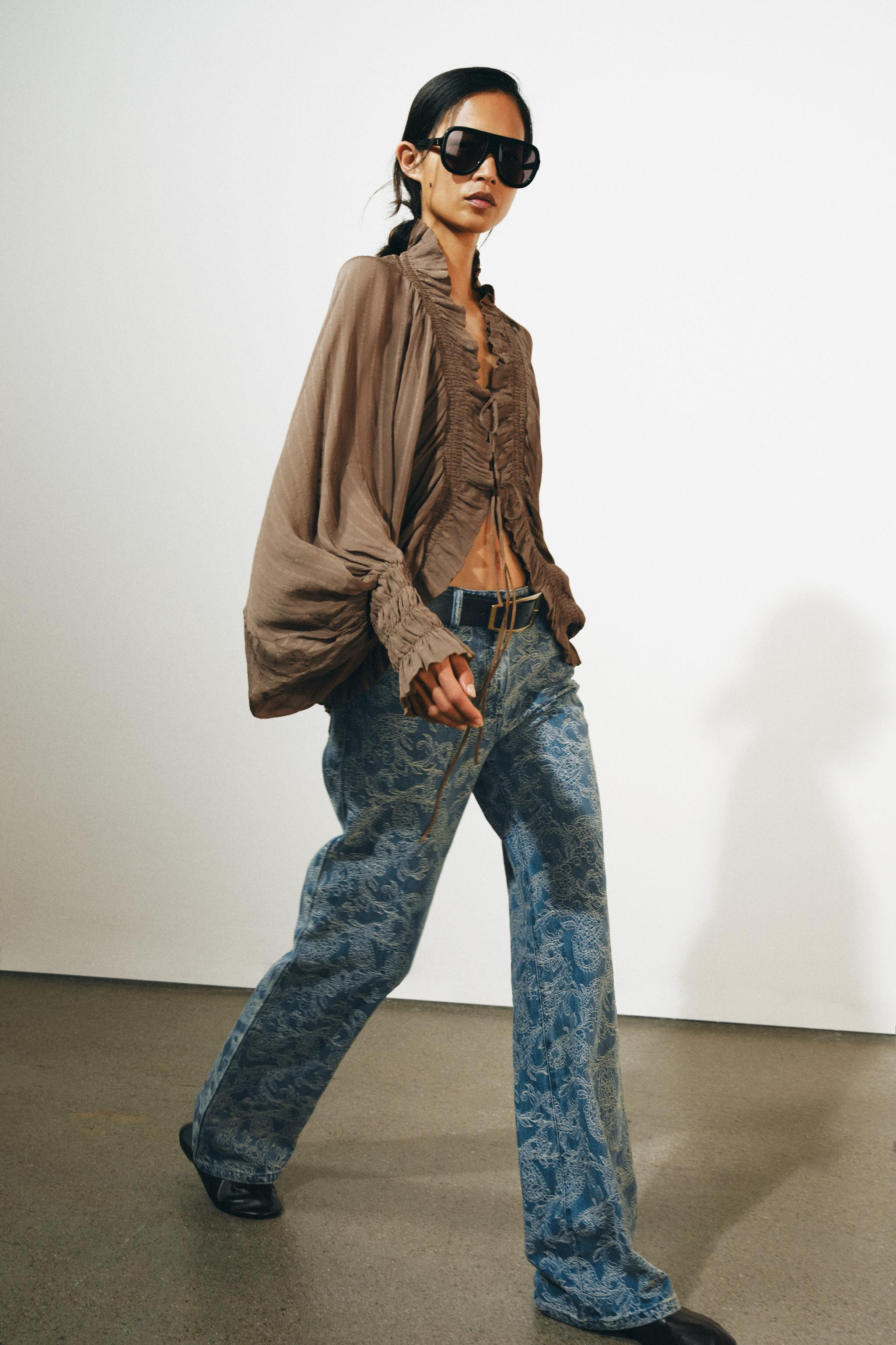 ZW COLLECTION RUCHED BLOUSE | Zara US