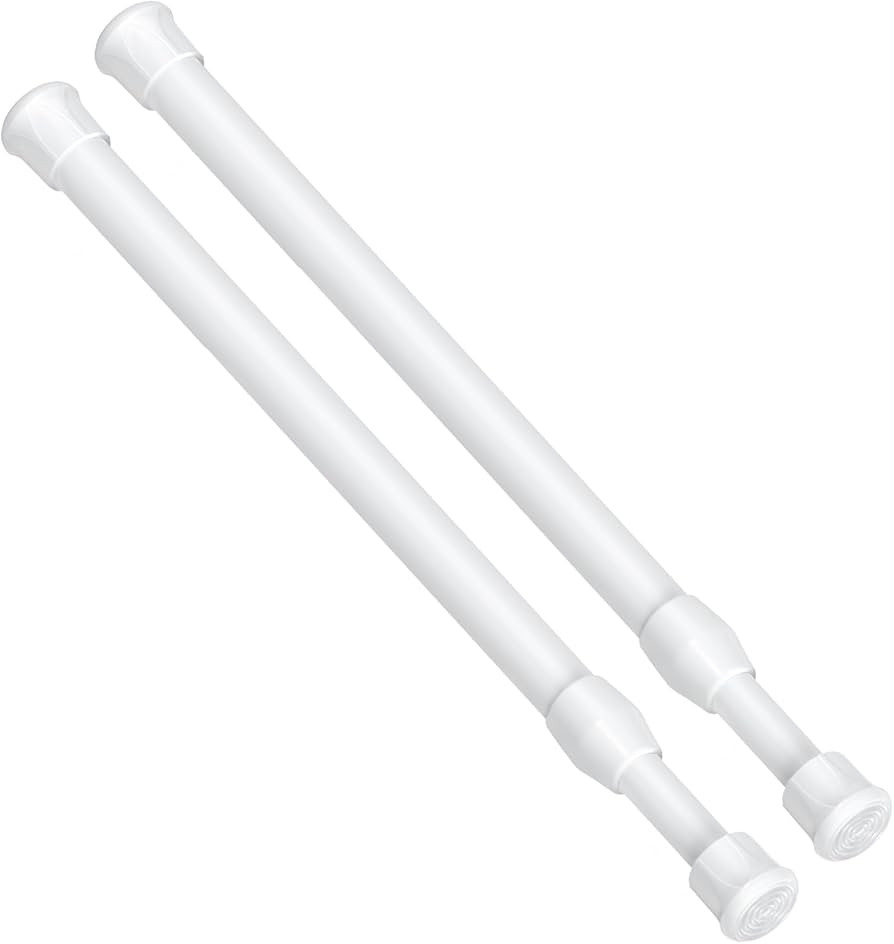 AIZESI 2PCS Small Tension Rod 12 to 20 inch white tension rod short tension rod spring tension ro... | Amazon (US)