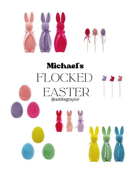 Michaels dropped their flocked bunnies and they’re so good. 3 sizes and 6 colors! Grab them before they’re gone! 

They also have eggs and cute picks 

#LTKhome #LTKfindsunder50 #LTKSeasonal