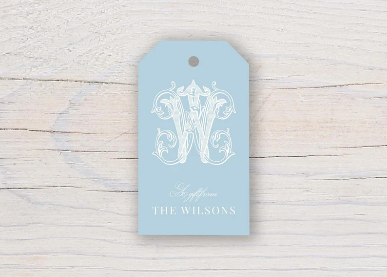 2 X 3.5 Inch Personalized Script Monogram Gift Tags Custom Gift Tags Colorful Family Gift Tag - E... | Etsy (US)