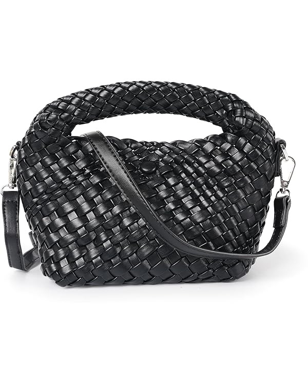 Women Woven Tote Small Crossbody Bag，Handmade Weave Quilted Purse With Adjustable shoulder stra... | Amazon (UK)