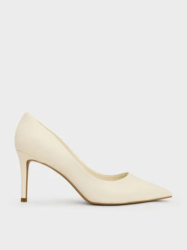 Chalk Emmy Pointed-Toe Stiletto Pumps | CHARLES & KEITH UK | Charles & Keith UK