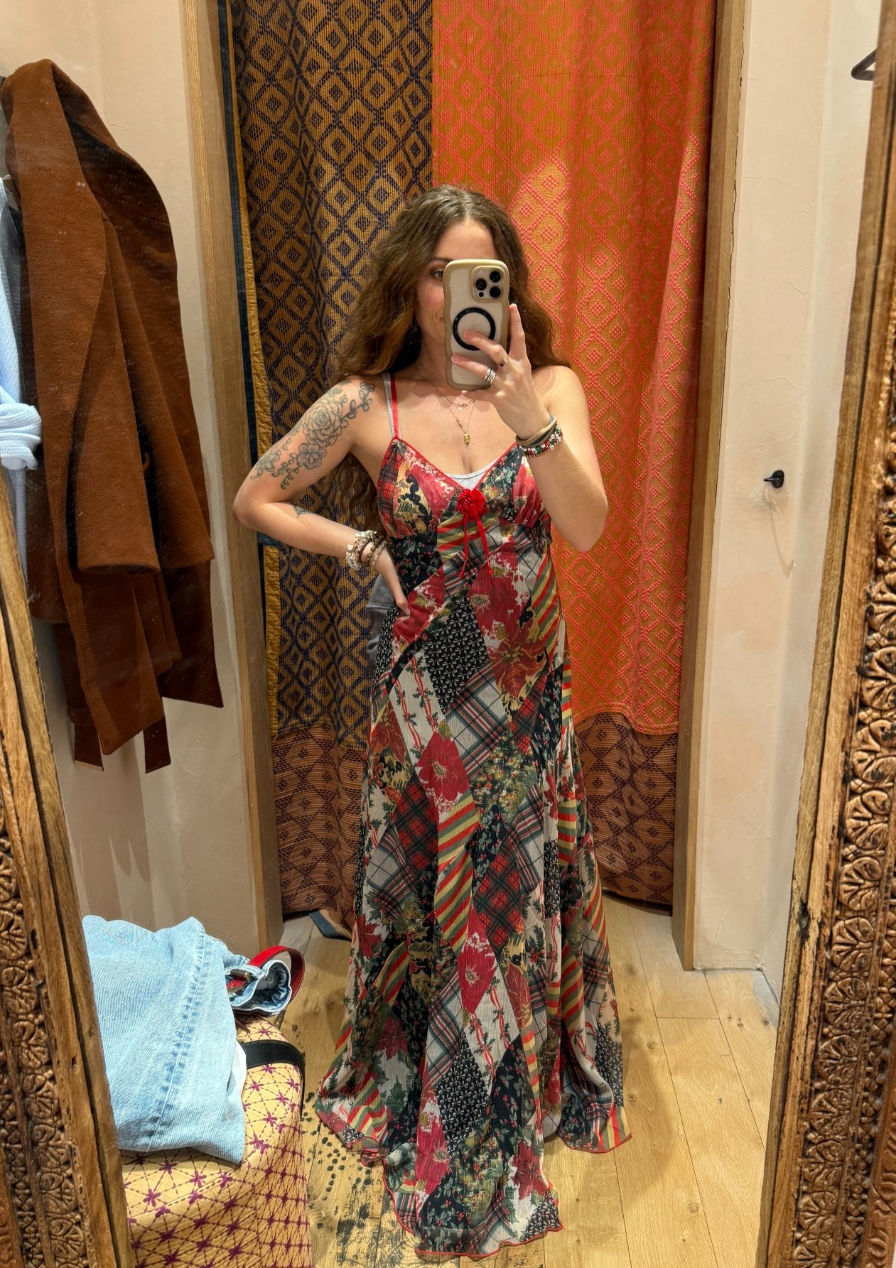 Thought this holiday dress was so cute! Wearing size 6. There is NO stretch  