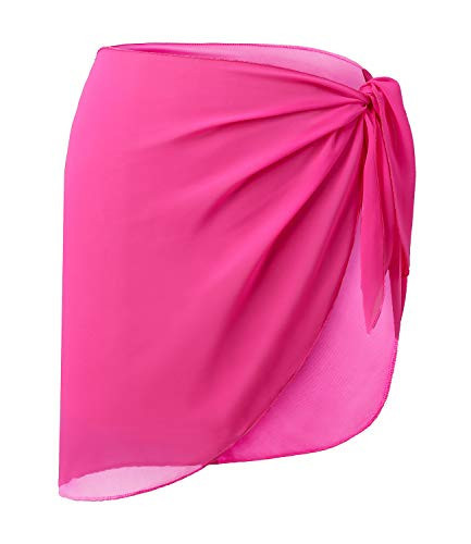 CARDYDONY Women's Beach Chiffon Cover Up Swimsuit Wrap Skirt Rosy Short 2XL-3XL | Amazon (US)
