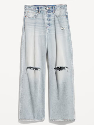 Extra High-Waisted Ripped Baggy Wide-Leg Non-Stretch Jeans for Women | Old Navy (US)