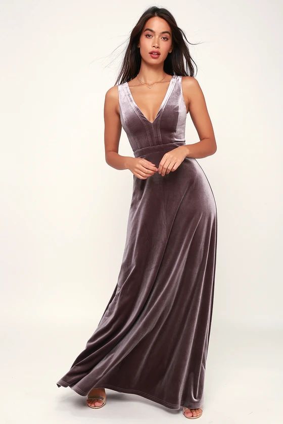 Beautiful Night Dusty Purple Velvet Sleeveless Maxi Dress | Lulus (US)