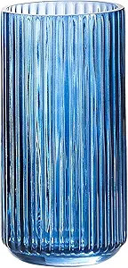 Amazon.com: TIMEFOTO 7.5 inch Blue Glass Flower Vase for Pampas Grass, Medium Decorative Centerpi... | Amazon (US)