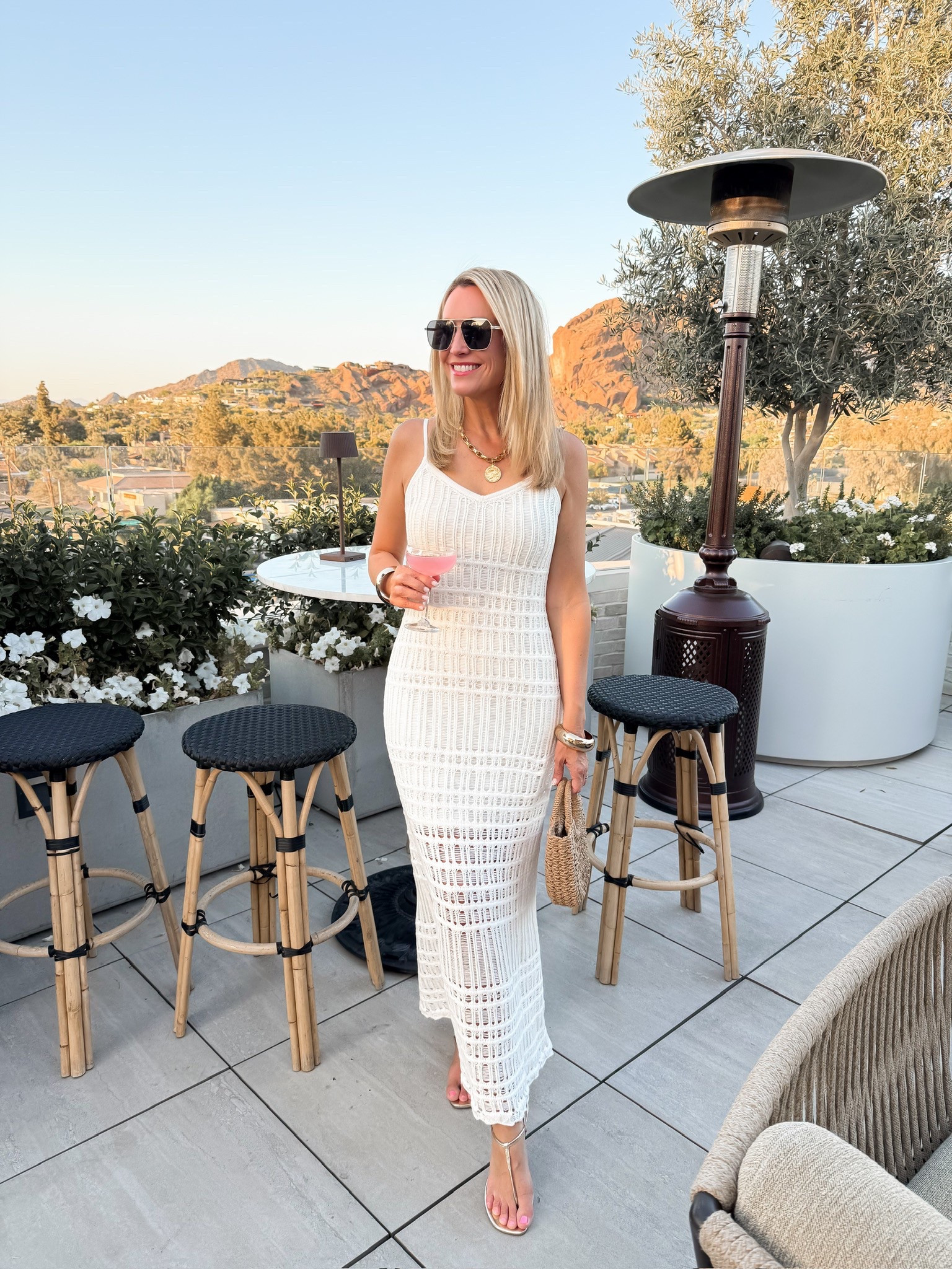 Summer outfit idea. This Abercrombie crochet dress is stunning! Pair it with a woven bag and your favorite neutral sandals for an elevated summer look  

#LTKSeasonal #LTKStyleTip #LTKOver40