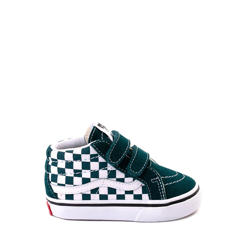 Vans Sk8-Mid Reissue V Checkerboard Skate Shoe - Baby / Toddler - Deep Teal | Journeys