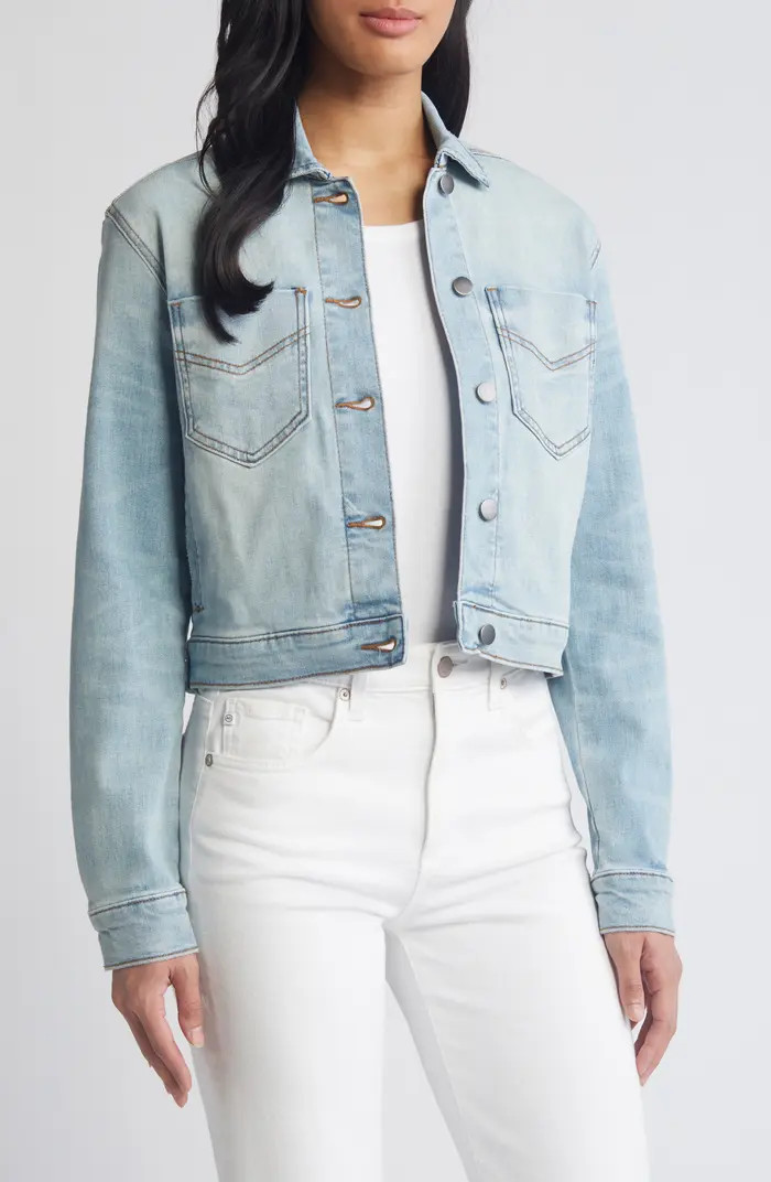 KUT from the Kloth Lara Crop Denim Trucker Jacket | Nordstrom | Nordstrom