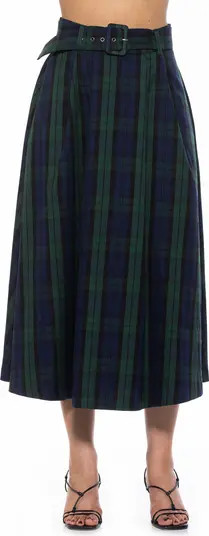 Alexia Admor Belted A-Line Midi Skirt in Red at Nordstrom Rack, Size 14 | Nordstrom Rack