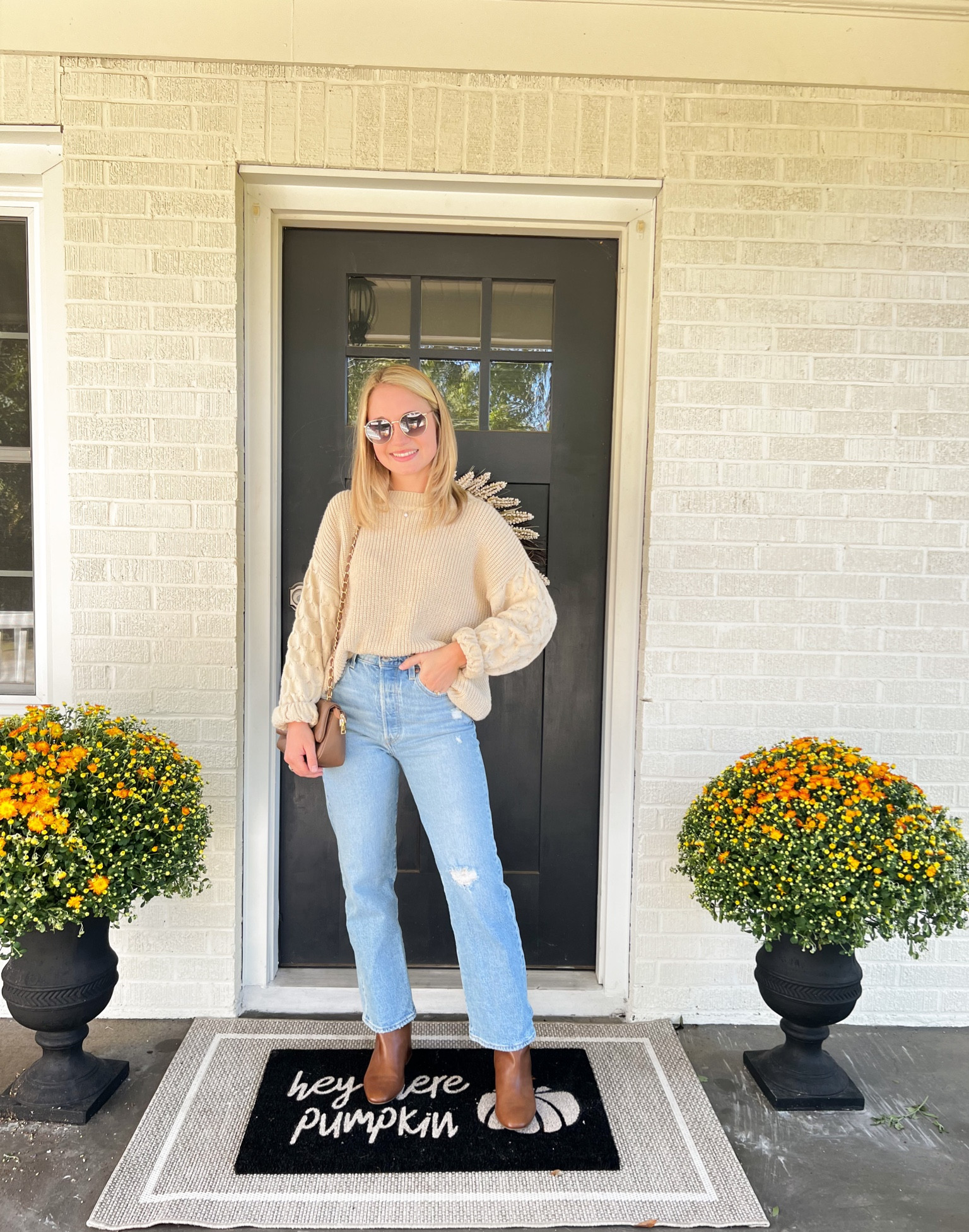 Free people dupe sweater from Amazon // so cozy and under $40! Runs true to size! Jeans also fit true to size! 

#LTKSeasonal #LTKstyletip #LTKunder50