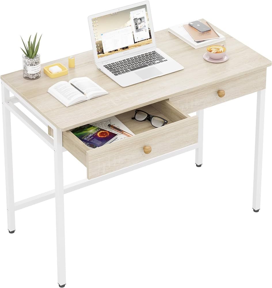 Weehom Computer Desk with Drawers, Home Office Desk for Writing, Studying, and Gaming - Sturdy an... | Amazon (US)