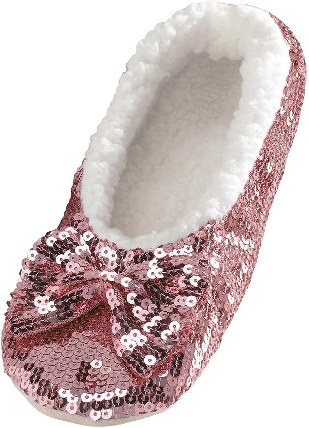 Snoozies Ballerina Bling Metallic Shine Women Slippers | Sequin House Slippers for Women | Slippe... | Amazon (US)