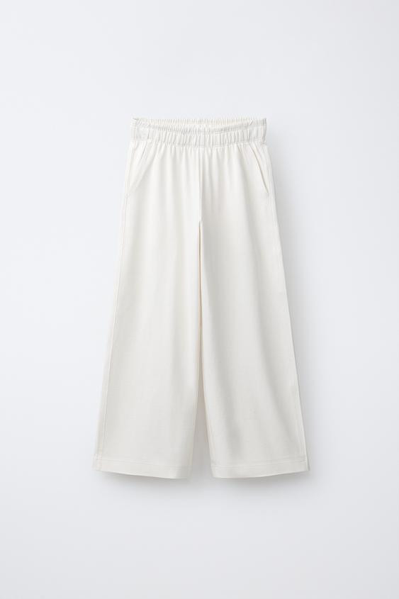 HEAVY JERSEY WIDE LEG PANTS | Zara Canada