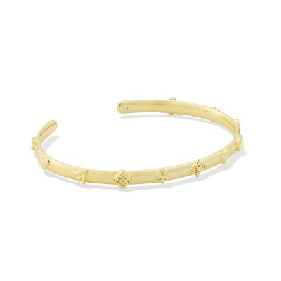Kendra Scott Lucky Charm Cuff Bracelet - Gold/White Cz S/M | Target