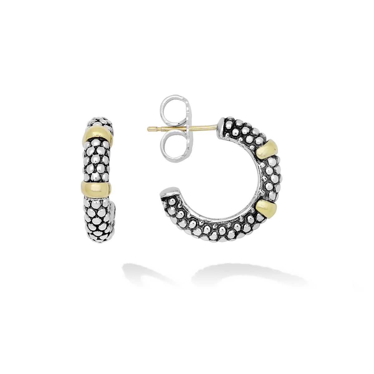 Signature Caviar Gold Station Caviar Huggie Earrings | LAGOS