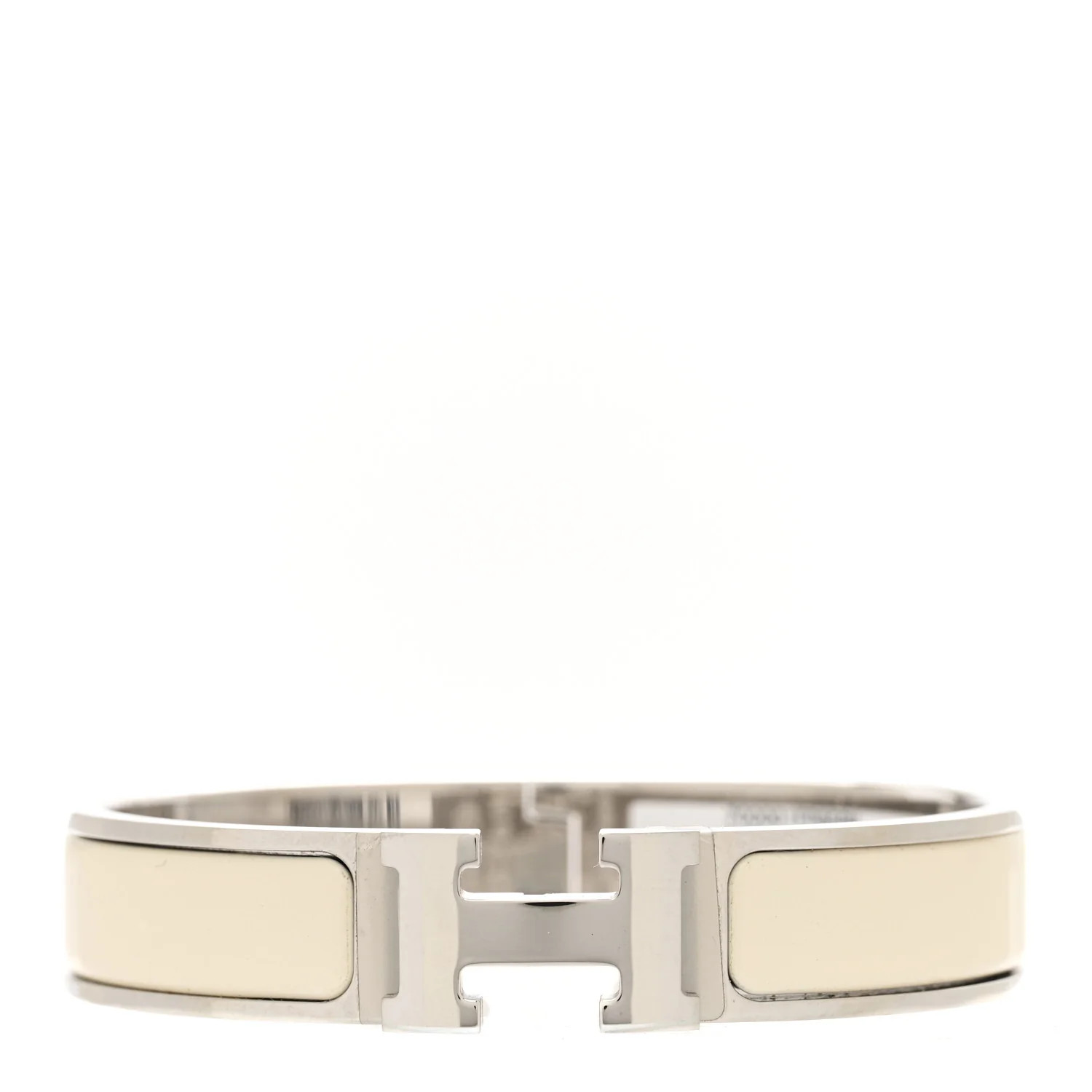 Hermes Enamel Narrow Clic Clac H Bracelet PM Creme 1739280 | FASHIONPHILE (US)