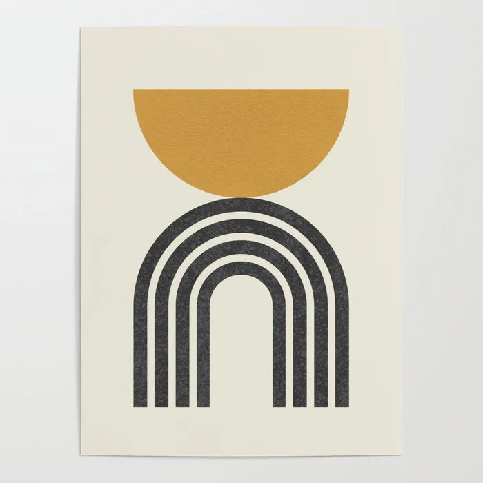 Mid century modern - half sun arch Poster | Society6