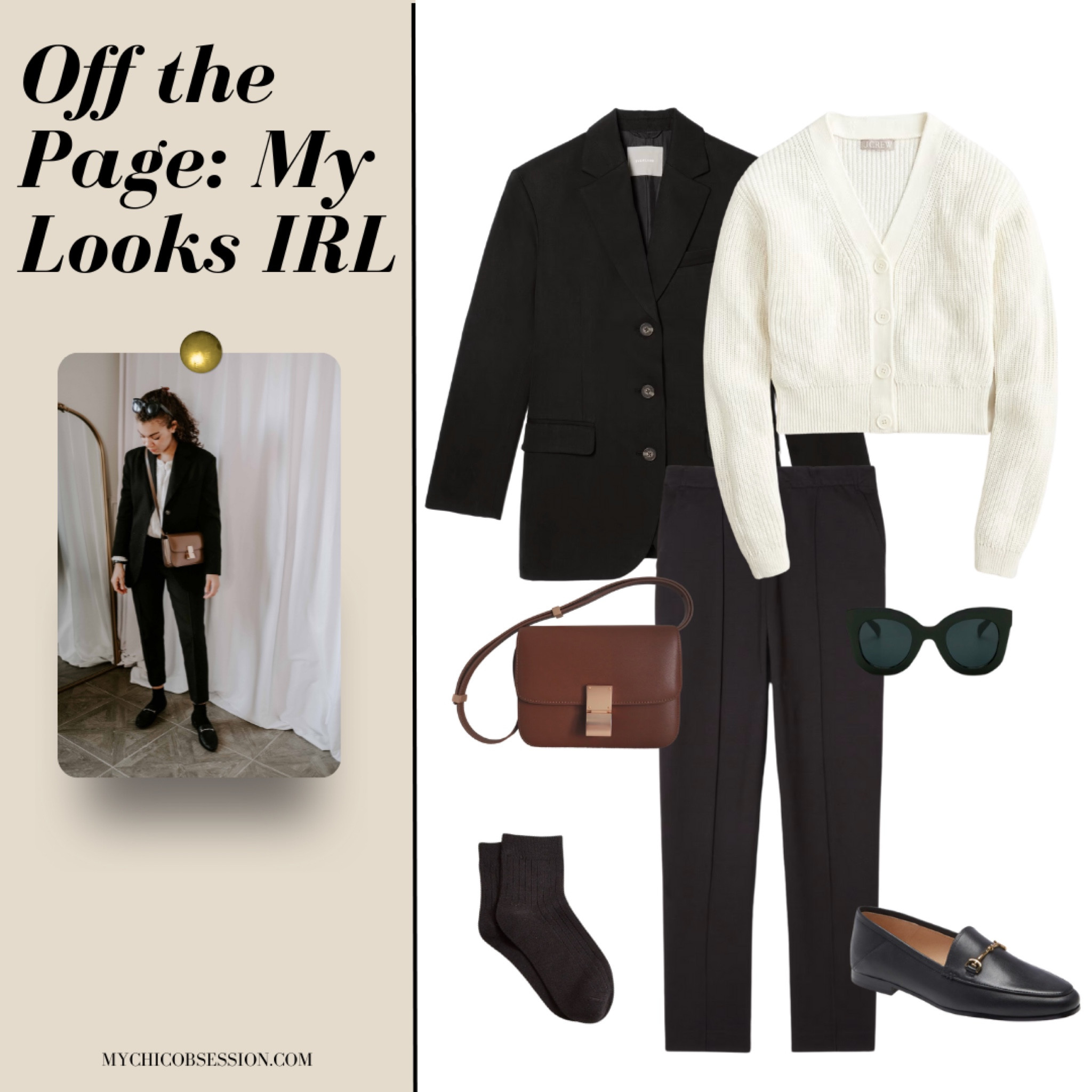 In need of a classic outfit idea? Get inspired by this outfit collage come to life. I love the oversized fit of Everlane’s 80 blazer. (I didn’t size down.) This Sezane cardigan (similar pictured) unfortunately sheds, but it’s so cozy. Everlane’s dream pants are one of my favorites for the elastic waist. Madewell’s pack of socks are perfect for pairing with loafers. Linking similar loafers & handbag!

#LTKworkwear #LTKSeasonal #LTKover40