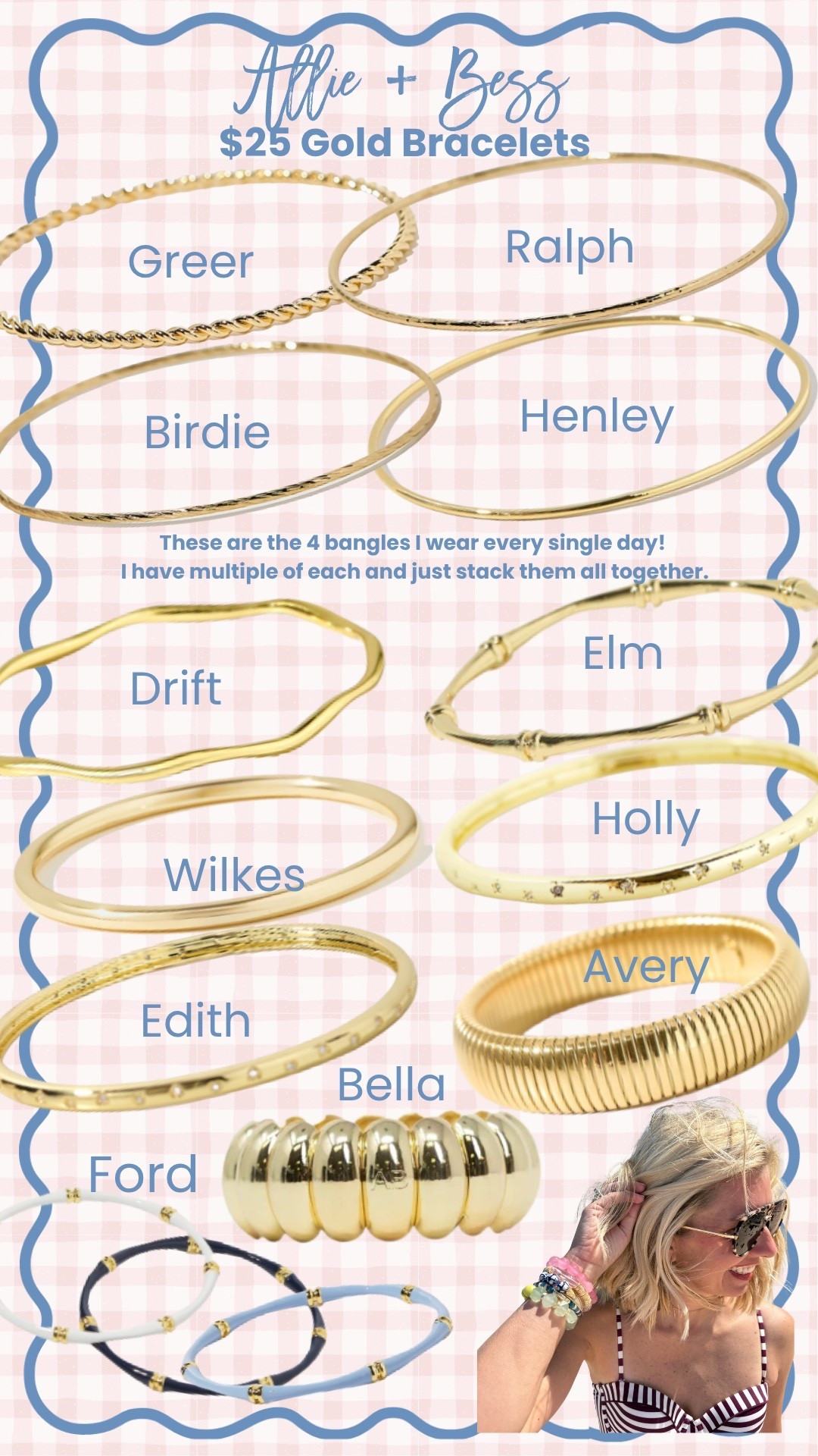 Allie + Bess $25 Gold Bangle Bracelet sale is live!! These are my everyday, go-to, never leave the house without bangles!!


#LTKSaleAlert #LTKdayinmylife #LTKOver40