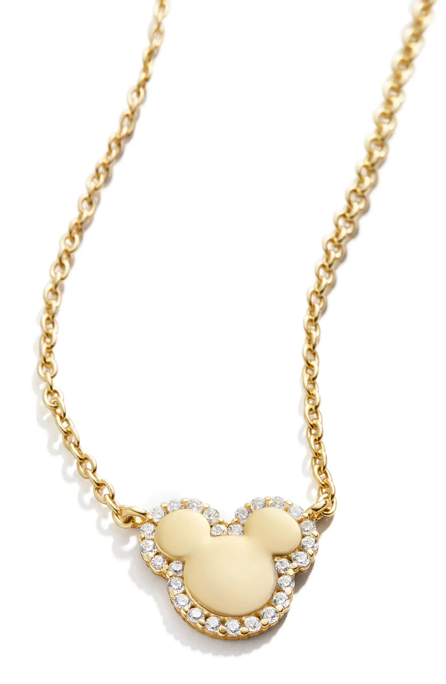 Disney® Pavé Cubic Zirconia Mickey Mouse Pendant Necklace | Nordstrom