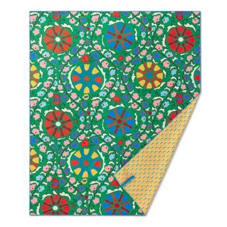 72"x60" Oversized Zinnia/Dainty Lotus Print Microfiber Beach Towel Green/Red/Yellow - RHODE x Tar... | Target