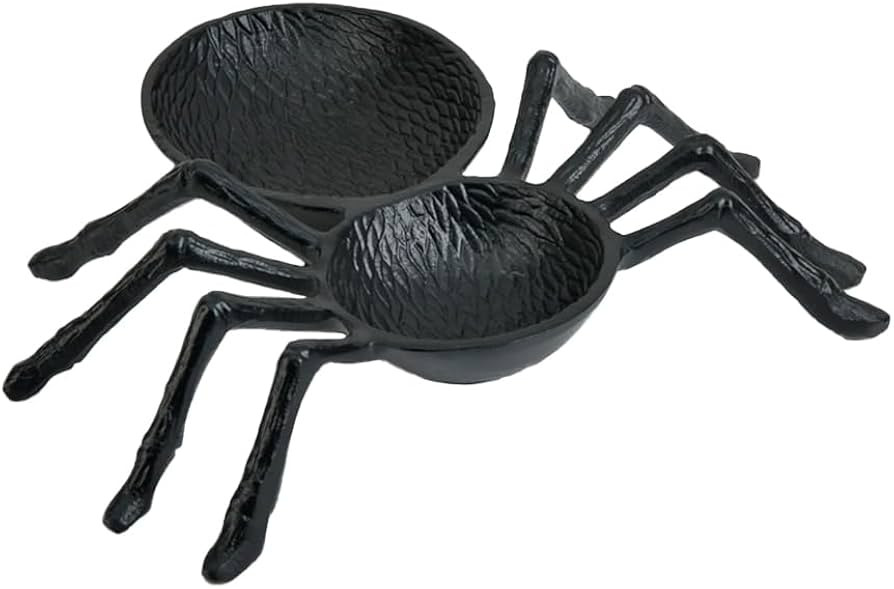 Serene Spaces Living Black Spooky Spider Bowl - Cast Aluminum Dish for Halloween Treats, Candy Ho... | Amazon (US)