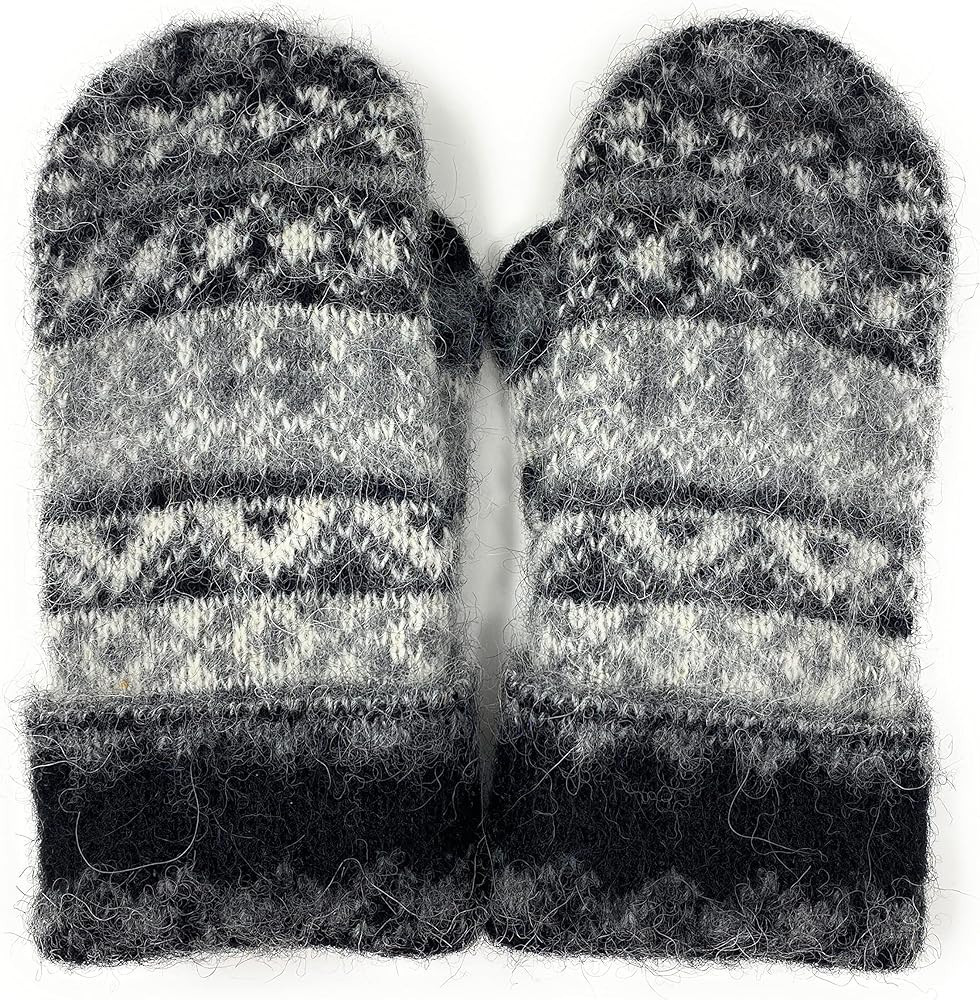 Warm Women Knit Mittens 100% Icelandic Wool Fleece Lined by Freyja Canada | Amazon (US)