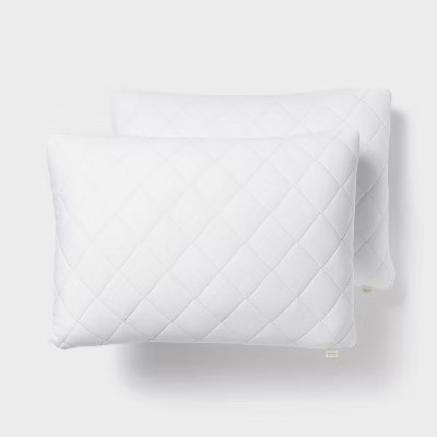 Standard/Queen 2pk Extra Firm Machine Washable Extra Firm Cool Touch Bed Pillow - Threshold™ | Target