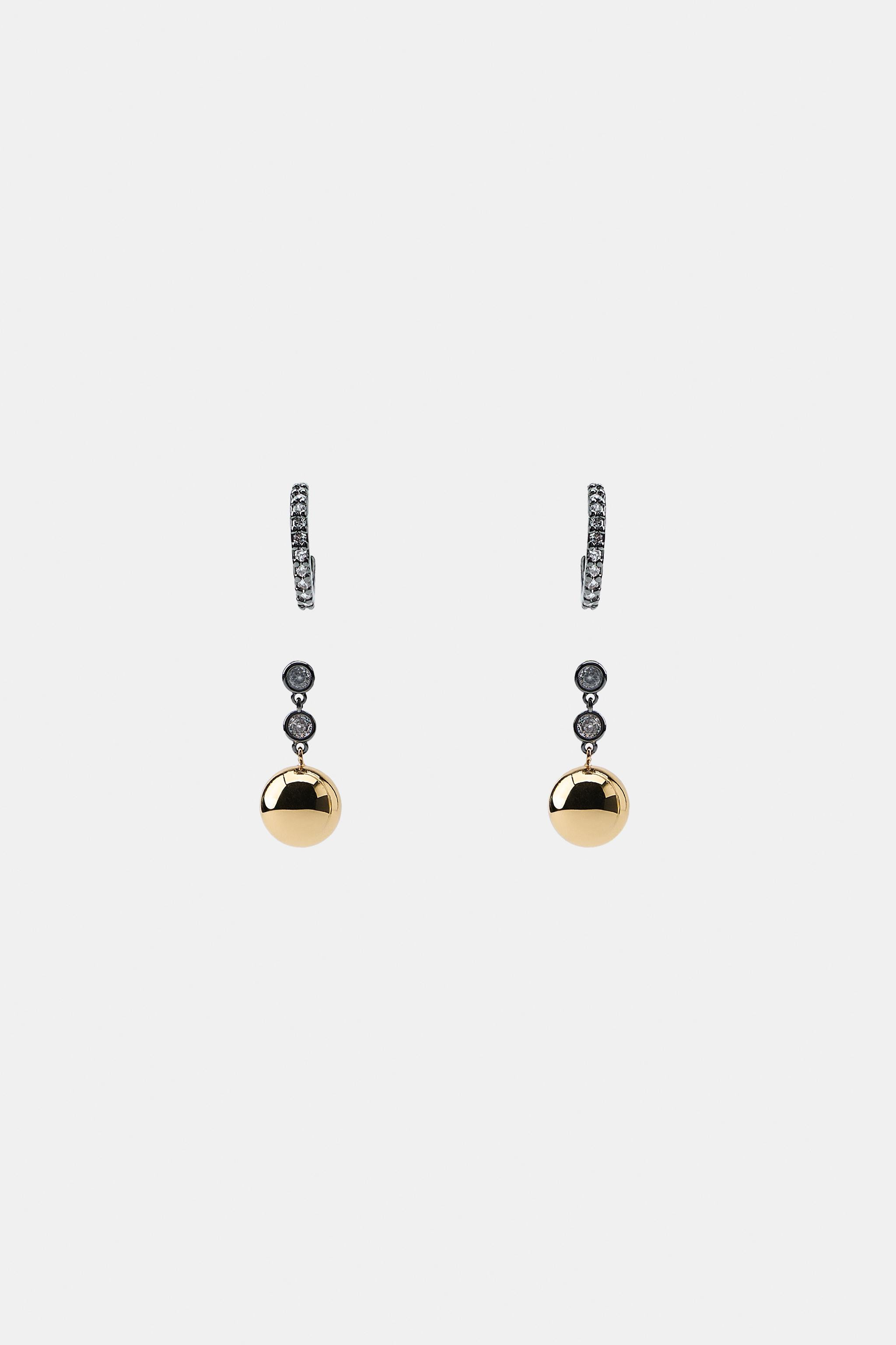 PACK OF COMBINED SHINY BALL EARRINGS | Zara US