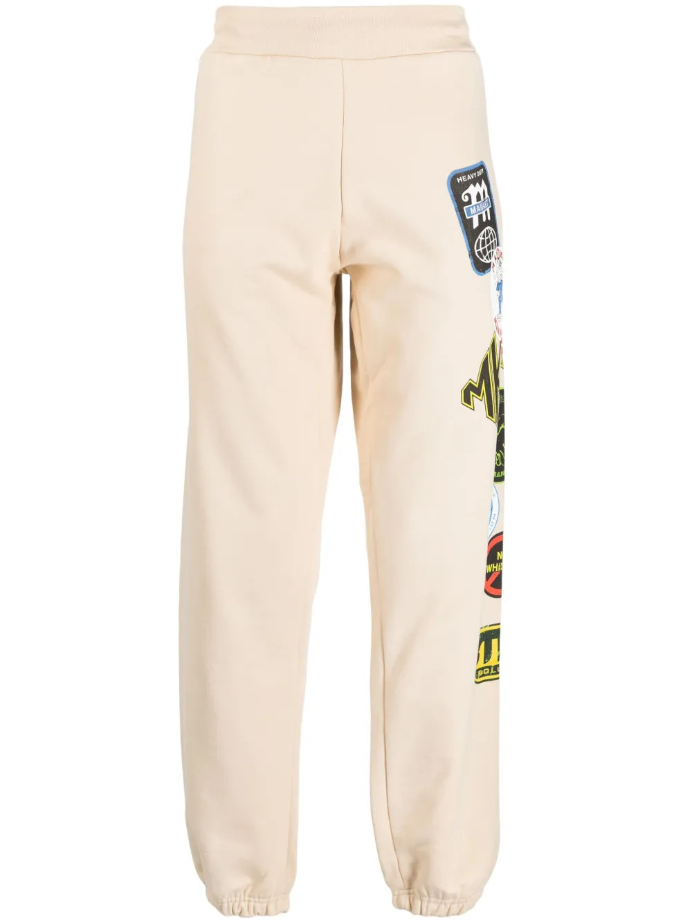MARKET graphic-print Cotton Track Pants - Farfetch | Farfetch Global