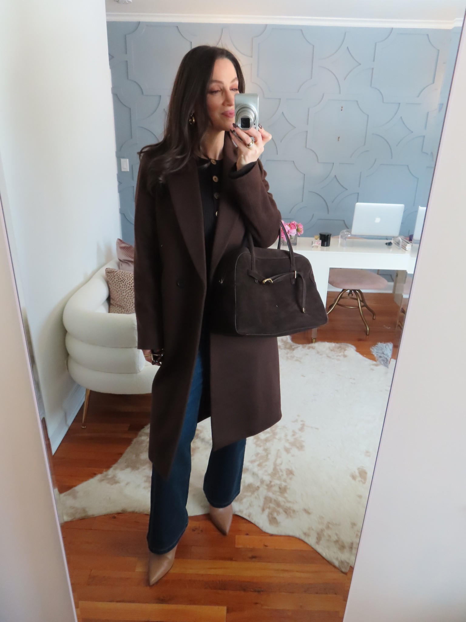 Elevated winter outfit!
Jeans: true to size
Boots: sized up a full size 
Sweater: true to size
Jacket: true to size 

#LTKootd #LTKOver40